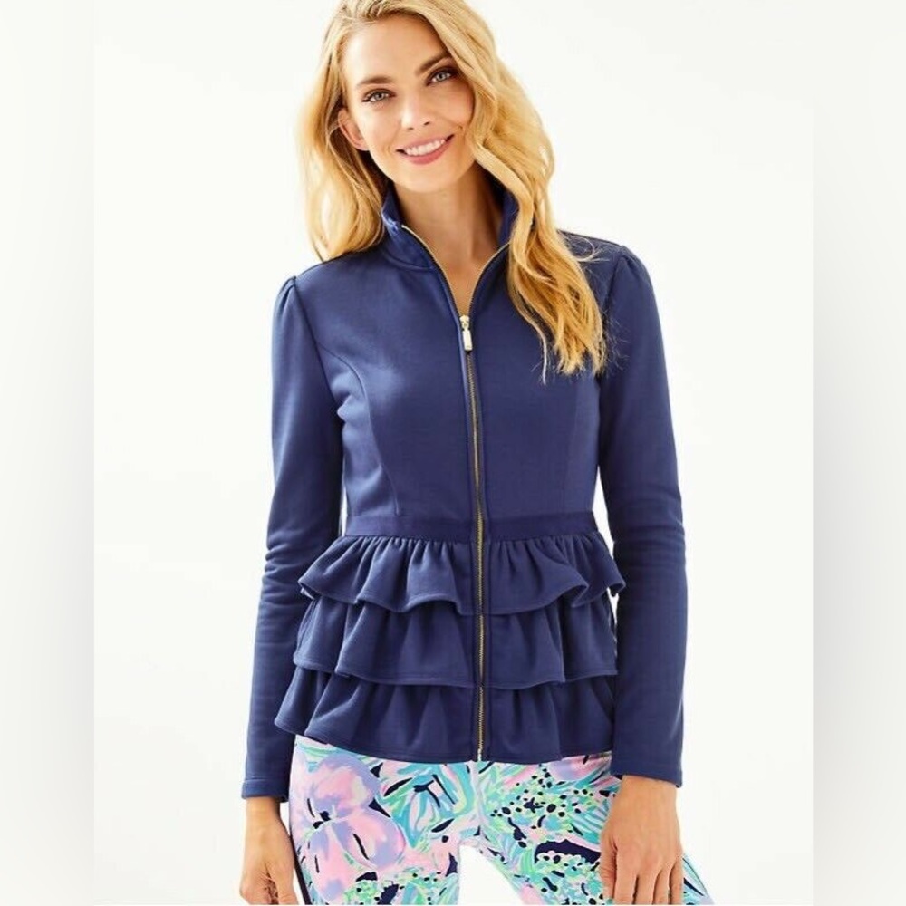 🌊 Lilly Pulitzer Azela Ruffle Fleece Jacket